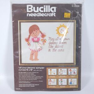 Vintage Bucilla All Your Dreams Crewel Kit 3526 15x18 Sealed NOS Grannycore Cute